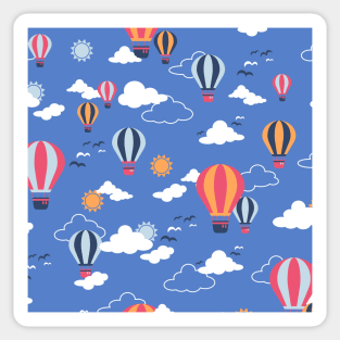 Hot Air Balloon in Blue Sky Pattern II Sticker